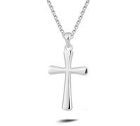 Kreuz Kette Herren Silber, Premium Iced Out Kreuzkette Männer Silberkette mit Kreuz Anhänger, Ostern Cross Halskette Schmuck für Herren, Personalisierter Geburtstag Geschenk (silver-A)