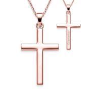 Kreuz Kette Mädchen Jungen Kommunion Rosegold | Kreuzanhänger Halskette | Kinderschmuck Erstkommunion Taufgeschenk Konfirmation Firmung Geburt Taufe | Goldkette Kreuzkette Taufkette Kinderkette