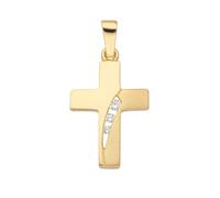 Kreuzanhänger ADELIA´S "Damen & Herren 333 Gold Kreuz Anhänger mit Zirkonia", gold, Schmuckanhänger, Damen, Gold, mit Zirkonia für Damen & Herren (24544751-0) gold