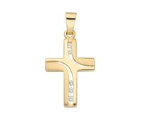 Kreuzanhänger ADELIA´S "Damen & Herren 333 Gold Kreuz Anhänger mit Zirkonia", gold, Schmuckanhänger, Damen, Gold, mit Zirkonia für Damen & Herren (31837958-0) gold