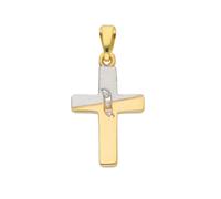 Kreuzanhänger ADELIA´S "Damen & Herren 333 Gold Kreuz Anhänger mit Zirkonia", gold, Schmuckanhänger, Damen, Gold, mit Zirkonia für Damen & Herren (68055933-0) gold