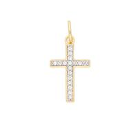 Kreuzanhänger ADELIA´S "Damen & Herren 333 Gold Kreuz Anhänger mit Zirkonia", gold, Schmuckanhänger, Damen, Gold, mit Zirkonia für Damen & Herren (83183440-0) gold