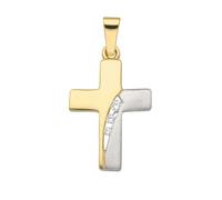Kreuzanhänger ADELIA´S "Damen & Herren 333 Gold Kreuz Anhänger mit Zirkonia", gold, Schmuckanhänger, Damen, Gold, mit Zirkonia für Damen & Herren (29710100-0) gold