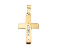 Kreuzanhänger ADELIA´S "Damen & Herren 333 Gold Kreuz Anhänger mit Zirkonia", gold, Schmuckanhänger, Damen, Gold, mit Zirkonia für Damen & Herren (14410837-0) gold