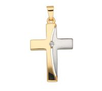 Kreuzanhänger ADELIA´S "Damen & Herren 333 Gold Kreuz Anhänger mit Zirkonia", gold, Schmuckanhänger, Damen, Gold, mit Zirkonia für Damen & Herren (91094355-0) gold