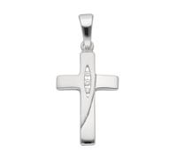 Kreuzanhänger ADELIA´S "Damen & Herren 925 Silber Kreuz Anhänger mit Zirkonia", silber, Schmuckanhänger, Damen, Silber 925 (Sterlingsilber), mit Zirkonia für Damen & Herren (36453763-0) silber