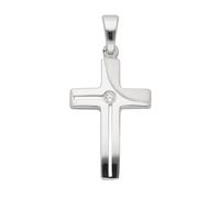 Kreuzanhänger ADELIA´S "Damen & Herren 925 Silber Kreuz Anhänger mit Zirkonia", silber, Schmuckanhänger, Damen, Silber 925 (Sterlingsilber), mit Zirkonia für Damen & Herren (81077106-0) silber
