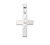 Kreuzanhänger ADELIA´S "Damen & Herren 925 Silber Kreuz Anhänger mit Zirkonia", silber, Schmuckanhänger, Damen, Silber 925 (Sterlingsilber), mit Zirkonia für Damen & Herren (14264067-0) silber