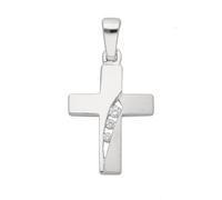 Kreuzanhänger ADELIA´S "Damen & Herren 925 Silber Kreuz Anhänger mit Zirkonia", silber, Schmuckanhänger, Damen, Silber 925 (Sterlingsilber), mit Zirkonia für Damen & Herren (94534763-0) silber