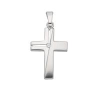 Kreuzanhänger ADELIA´S "Damen & Herren 925 Silber Kreuz Anhänger mit Zirkonia", silber, Schmuckanhänger, Damen, Silber 925 (Sterlingsilber), mit Zirkonia für Damen & Herren (88309506-0) silber