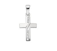 Kreuzanhänger ADELIA´S "Damen & Herren 925 Silber Kreuz Anhänger mit Zirkonia", silber, Schmuckanhänger, Damen, Silber 925 (Sterlingsilber), mit Zirkonia für Damen & Herren (27490601-0) silber
