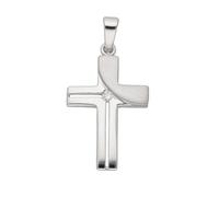Kreuzanhänger ADELIA´S "Damen & Herren 925 Silber Kreuz Anhänger mit Zirkonia", silber, Schmuckanhänger, Damen, Silber 925 (Sterlingsilber), mit Zirkonia für Damen & Herren (31048208-0) silber