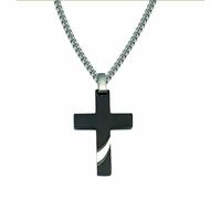 Kreuzanhänger ADELIA´S "Schmuckset - Set mit Halskette Edelstahl Kreuz Anhänger", silber, Schmuckanhänger, Herren, Edelstahl, Schmuckset - Set mit Halskette (28632243-0) silber