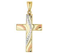 Amor Motivanhänger für Damen, Gold 585 | Kreuz, gold Tricolor