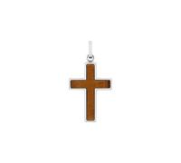 Amor Motivanhänger aus Edelstahl für Herren Anhänger, mit Tigerauge, 4,1 cm, Braun, Kreuz, Geschenk für Mann und Freund, Kommt in Schmuck Geschenk Box