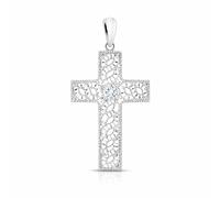 Kreuzanhänger aus 925 Silber mit Zirkonia + Silberkette als Geschenk Golders