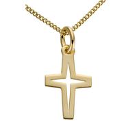 Kreuzanhänger FIRETTI "Schmuck Geschenk Gold 333 Halsschmuck Anhänger für Halskette Kreuz", gold (gelbgoldfarben), Schmuckanhänger, Damen, Gelbgold 333, 0,25 g (65623451-0) gelbgoldfarben