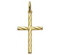 Kreuzanhänger FIRETTI "Schmuck Geschenk Gold 333 Halsschmuck Anhänger für Halskette Kreuz", gold (gelbgoldfarben), Schmuckanhänger, Gelbgold 333, 0,36 g, Kreuzanhänger (51701415-0)