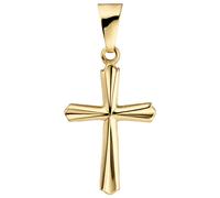 Kreuzanhänger JOBO "Anhänger Kreuz", gelb (gelbgold 375), Schmuckanhänger, Damen, Gelbgold 375, 375 Gold (58697135-0) gelbgold 375