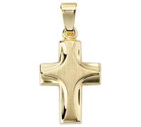 Kreuzanhänger JOBO "Anhänger Kreuz", gelb (gelbgold 585), Schmuckanhänger, Damen, Gelbgold 585, 585 Gold (56539931-0) gelbgold 585