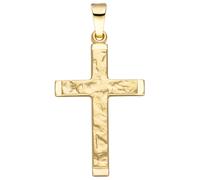 Kreuzanhänger JOBO "Anhänger Kreuz", gelb (gelbgold 585), Schmuckanhänger, Damen, Gelbgold 585, 585 Gold (56659308-0) gelbgold 585