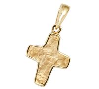 Kreuzanhänger JOBO "Anhänger Kreuz", gelb (gelbgold 585), Schmuckanhänger, Damen, Gelbgold 585, 585 Gold (61245609-0) gelbgold 585