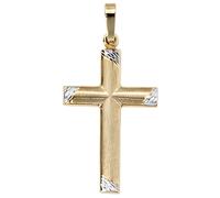Kreuzanhänger JOBO "Anhänger Kreuz", gold (gelbgold 333), Schmuckanhänger, Damen, Gelbgold 333, 333 Gold bicolor (21054218-0) gelbgold 333