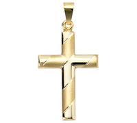 Kreuzanhänger JOBO "Anhänger Kreuz", gold (gelbgold 333), Schmuckanhänger, Damen, Gelbgold 333, 333 Gold diamantiert (15815050-0) gelbgold 333