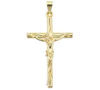 Kreuzanhänger JOBO "Anhänger Kreuz Kruzifix", gelb (gelbgold 585), Schmuckanhänger, Damen, Gelbgold 585, 585 Gold (57606333-0) gelbgold 585