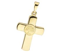 Kreuzanhänger JOBO "Anhänger Kreuz mit Lebensbaum", gold (gelbgold 333), Schmuckanhänger, Damen, Gelbgold 333, 333 Gold (66582564-0) gelbgold 333