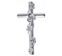 Kreuzanhänger JOBO "Anhänger Kreuz mit Rosen", silber (silber 925), Schmuckanhänger, Damen, Silber 925 (Sterlingsilber), 925 Silber (61440813-0) silber 925