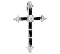 Kreuzanhänger JOBO "Anhänger Kreuz", silber (silber 925), Schmuckanhänger, Damen, Silber 925 (Sterlingsilber), 925 Silber mit Zirkonia (85065605-0) silber 925
