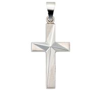 Kreuzanhänger JOBO "Anhänger Kreuz", weiß (weißgold 375), Schmuckanhänger, Damen, Weißgold 375, 375 Weißgold (84356053-0) weißgold 375