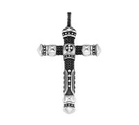 Kreuzanhänger "Kreuz mit schwarzen Spinellen, Silber 925", schwarz (silber), GIORGIO MARTELLO MILANO, Schmuckanhänger, Herren, 6cm, Silber 925 (Sterlingsilber) (20646820-0) silber