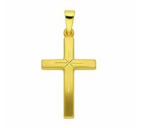 Kreuzkette ADELIA´S "Halskette - Kreuzkette mit Kreuz Anhänger aus 333 Gold", gold, Halsketten, Damen, Gelbgold 333 Gold, Gelbgold 333, Gold, Kreuzkette, Schmuckset mit bis 45 cm stufenlos verstellbar