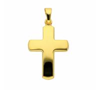 Kreuzkette ADELIA´S "Halskette - Kreuzkette mit Kreuz Anhänger aus 585 Gold", gold, Halsketten, Damen, Gelbgold 585 Gold, Gelbgold 585, Gold, Kreuzkette, Schmuckset mit bis 45 cm stufenlos verstellbar