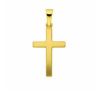 Kreuzkette ADELIA´S "Halskette - Kreuzkette mit Kreuz Anhänger aus 585 Gold", gold, Halsketten, Damen, Gelbgold 585 Gold, Gelbgold 585, Gold, Kreuzkette, Schmuckset mit bis 45 cm stufenlos verstellbar
