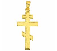 Kreuzkette ADELIA´S "Halskette - Kreuzkette mit Kreuz Anhänger aus 585 Gold", gold, Halsketten, Damen, Gelbgold 585 Gold, Gelbgold 585, Gold, Kreuzkette, Schmuckset mit bis 45 cm stufenlos verstellbar