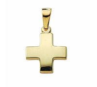Kreuzkette ADELIA´S "Halskette - Kreuzkette mit Kreuz Anhänger aus 585 Gold", gold, Halsketten, Damen, Gelbgold 585 Gold, Gelbgold 585, Gold, Kreuzkette, Schmuckset mit bis 45 cm stufenlos verstellbar