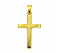 Kreuzkette ADELIA´S "Halskette - Kreuzkette mit Kreuz Anhänger aus 585 Gold", gold, Halsketten, Damen, Gelbgold 585 Gold, Gelbgold 585, Gold, Kreuzkette, Schmuckset mit bis 45 cm stufenlos verstellbar