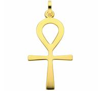 Kreuzkette ADELIA´S "Halskette - Kreuzkette mit Kreuz Anhänger Lebenszeichen aus 333", gold, Halsketten, Damen, Gelbgold 333 Gold, Gelbgold 333, Gold, Kreuzkette, Schmuckset mit bis 45 cm stufenlos ve