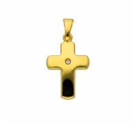 Kreuzkette ADELIA´S "Halskette - Kreuzkette mit Kreuz Anhänger mit Diamant aus 585", gold, Halsketten, Damen, 0,01 mit Diamant, Gelbgold 585 Gold, Gelbgold 585, Gold, Kreuzkette, Schmuckset mit bis 45