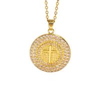 Kreuzkette Für Damen Und Mädchen, 18 Karat Vergoldet, Zirkonia-Kreuzanhänger, Geometrischer Anhänger, Zarter Diamantschmuck, Religiöses Geschenk.