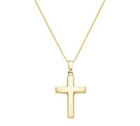Kreuzkette LUIGI MERANO "Kreuz Anhänger, Gold 585" Halsketten Gr. 45 cm, Gelbgold 585, goldfarben (gold) Damen Kreuzketten (56313927-0)