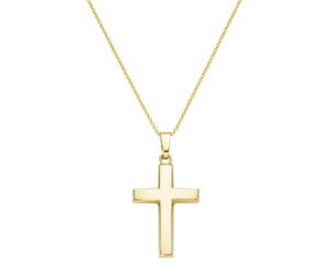 Kreuzkette LUIGI MERANO "Kreuz Anhänger, Gold 585", gold, Halsketten, Damen, 45cm, Gelbgold 585, Kreuzkette (56313927-0) gold