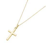 Kreuzkette SMART JEWEL "mit Anhänger Kreuz, Silber 925", gold, Halsketten, Damen, 45cm, Silber 925 (Sterlingsilber), Kreuzkette (14750701-0) gold