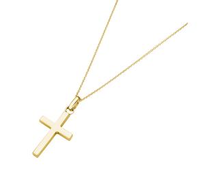 Kreuzkette SMART JEWEL "mit Anhänger Kreuz, Silber 925", gold, Halsketten, Damen, 45cm, Silber 925 (Sterlingsilber), Kreuzkette (14750701-0) gold