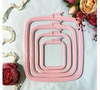 Kreuzstich quadratischer Stickrahmen - Nurge Stickrahmen (Rosa, 21,8 x 19,3 cm)