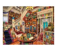 Kreuzstich Set Erwachsene Sticken Buchhandlung Stickpackung Stickerei Set DIY Handarbeit Vorgedruckt Sticken Stickvorlage Stickbild Home Dekor 40X50Cm