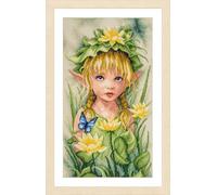Kreuzstich Stickpackung Fantasy: Liliengekrönte Fee, Zählmuster, 22x38cm